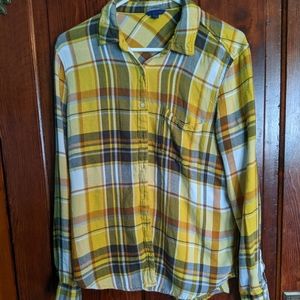 Aeropostale yellow flannel shirt